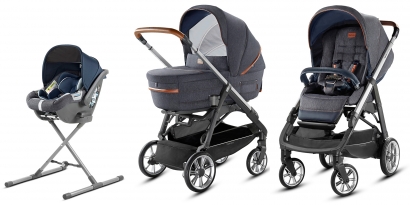 Коляска 3 в 1 Inglesina Aptica System Quattro Indigo Denim/Graphite Cuoio