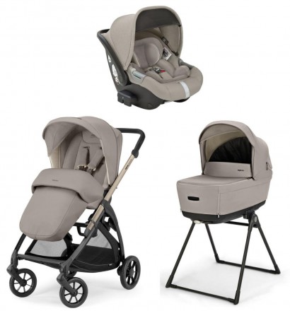 Коляска 3 в 1 Inglesina Electa 2025 (DRW i-Size) с подставкой под люльку Stand Up Battery Beige