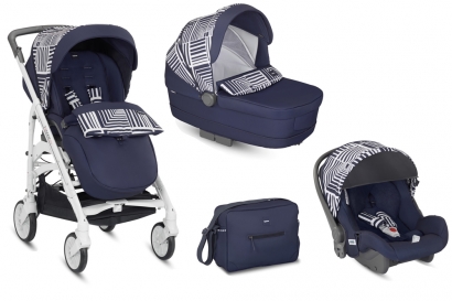 Коляска 3 в 1 Inglesina Trilogy System Optical Navy (белое шасси)