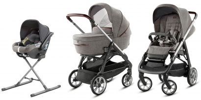 Коляска 3 в 1 Inglesina Aptica System Quattro Mineral Grey Melange/Graphite Coffee