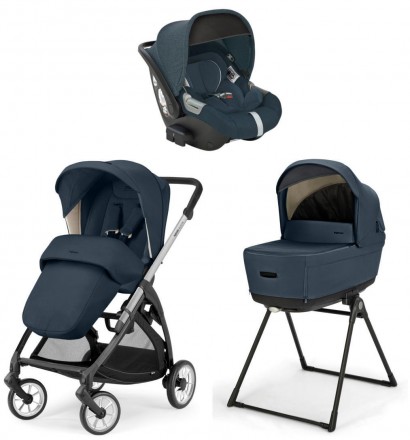 Коляска 3 в 1 Inglesina Electa 2025 (DRW i-Size) с подставкой под люльку Stand Up Hudson Blue